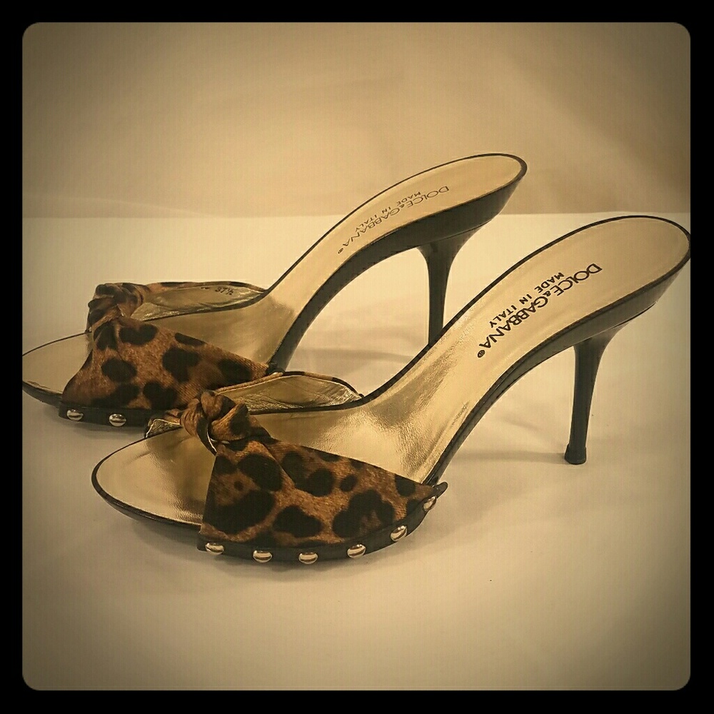 NWOT DOLCE & GABBANA Animal Print Leopard Sandals